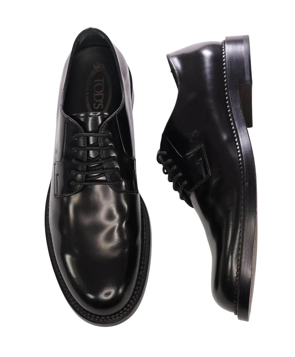 $925 TOD'S - Black Leather Derby - US 11.5 (10.5UK)